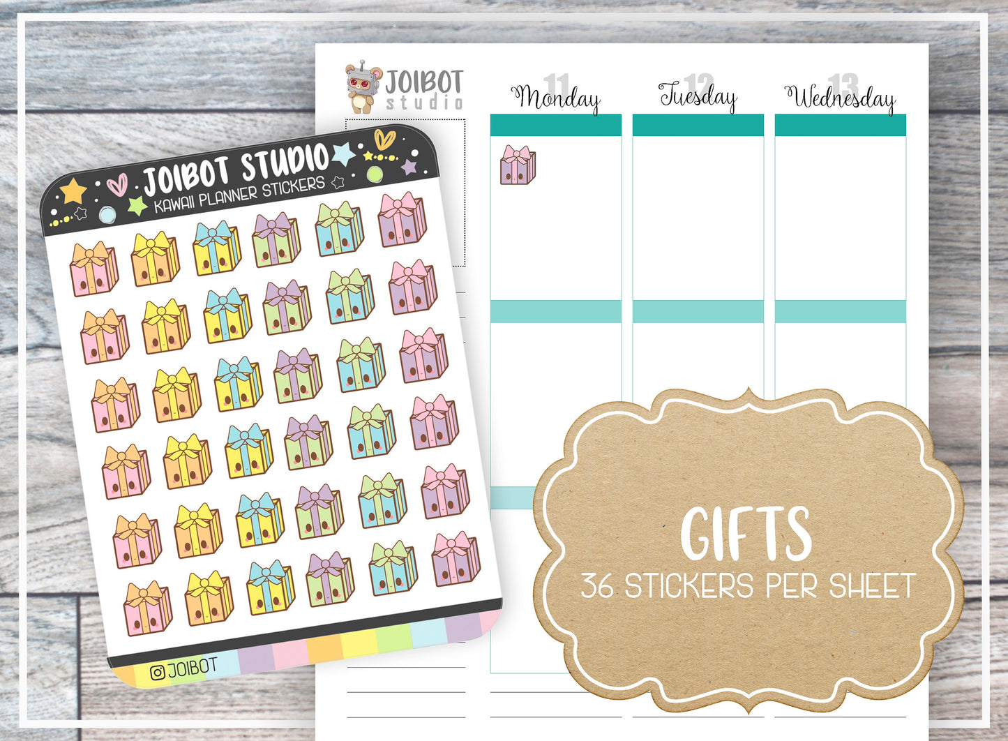 GIFTS - Kawaii Planner Stickers - Present Stickers - Journal Stickers - Cute Stickers - Decorative Stickers - K0019