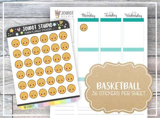 BASKETBALL - Kawaii Planner Stickers - Sports Stickers - Journal Stickers - Cute Stickers - Decorative Stickers - K0032