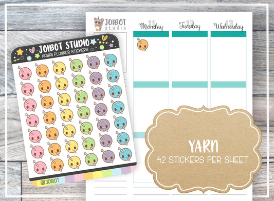 YARN - Kawaii Planner Stickers - Knitting Crochet Stickers - Journal Stickers - Cute Stickers - Decorative Stickers - K0027