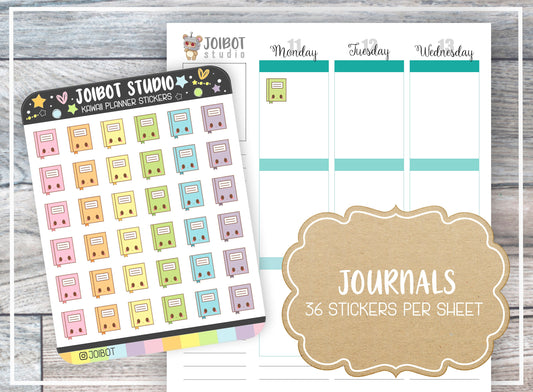 JOURNALS - Kawaii Planner Stickers - Bullet Journal Stickers - Journal Stickers - Cute Stickers - Decorative Stickers - K0031