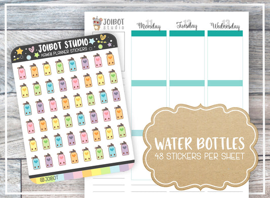 WATER JUGS - Kawaii Planner Stickers - Hydration Stickers - Journal Stickers - Cute Stickers - Decorative Stickers - K0062