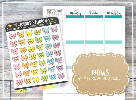 BOWS - Kawaii Planner Stickers - Hairstyle Stickers - Journal Stickers - Cute Stickers - Decorative Stickers - K0055