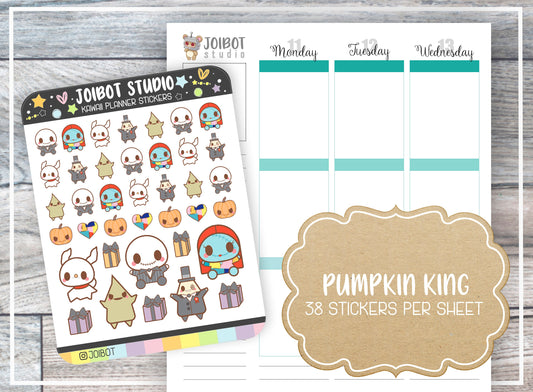 PUMPKIN KING INSPIRED - Kawaii Planner Stickers - Movie Stickers - Journal Stickers - Cute Stickers - Decorative Stickers - C0007