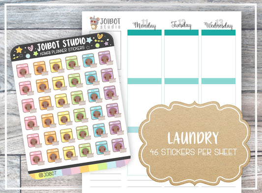 LAUNDRY - Kawaii Planner Stickers - Chores Stickers - Journal Stickers - Cute Stickers - Decorative Stickers - K0066