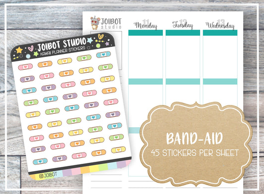 BAND-AIDS - Kawaii Planner Stickers - First Aid Stickers - Journal Stickers - Cute Stickers - Decorative Stickers - K0079