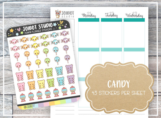 CANDY - Kawaii Planner Stickers - Sweets Stickers - Journal Stickers - Cute Stickers - Decorative Stickers - K0085