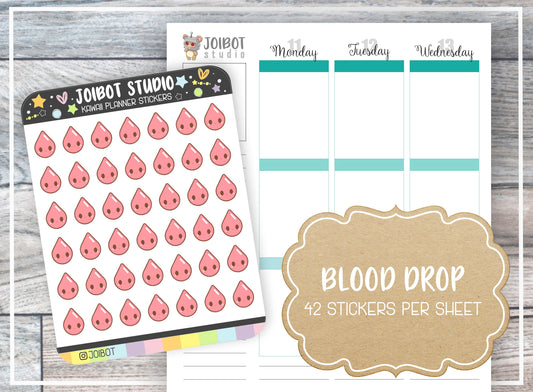 BLOOD DROP - Kawaii Planner Stickers - Journal Stickers - Cute Stickers - K0082