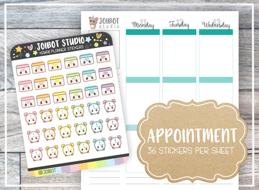 APPOINTMENT - Kawaii Planner Stickers - Reminder Stickers - Journal Stickers - Cute Stickers - Decorative Stickers - K0089