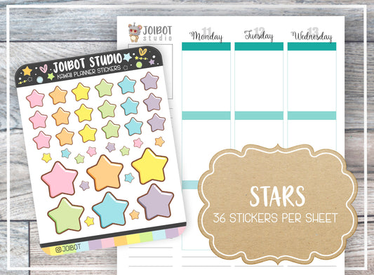 STARS - Kawaii Planner Stickers - Galaxy Stickers - Journal Stickers - Cute Stickers - Decorative Stickers - K0083