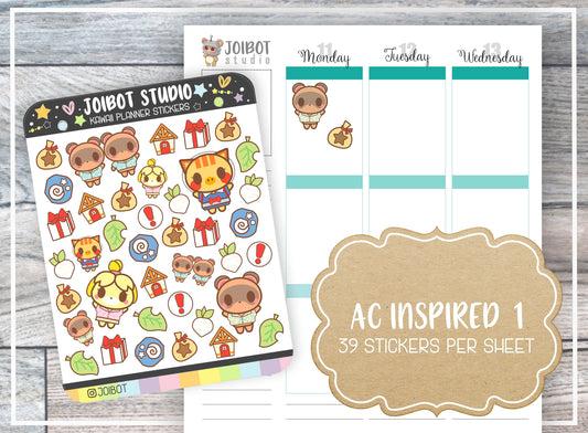 AC INSPIRED i - Kawaii Planner Stickers - Video Game Stickers - Journal Stickers - Cute Stickers - Decorative Stickers - C0001