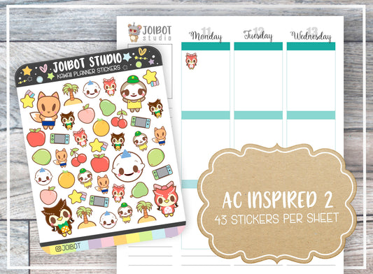AC INSPIRED ii - Kawaii Planner Stickers - Video Game Stickers - Journal Stickers - Cute Stickers - Decorative Stickers - C0002