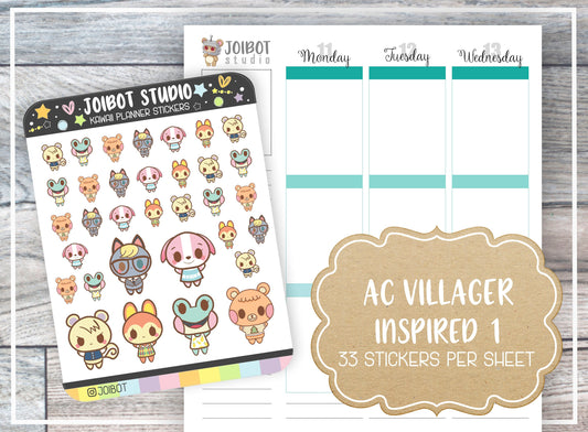 AC VILLAGERS 1 - Kawaii Planner Stickers - Video Game Stickers - Journal Stickers - Cute Stickers - Decorative Stickers - C0009