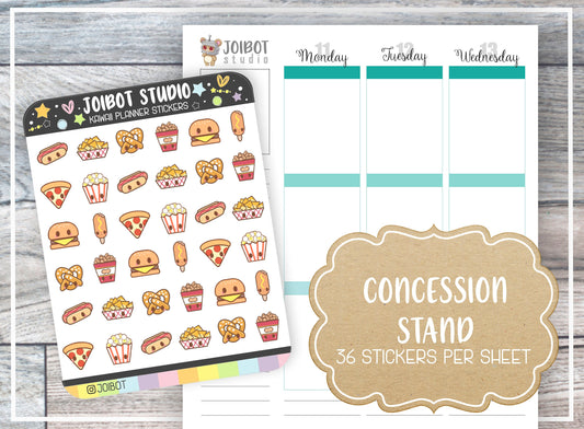 CONCESSION STAND - Kawaii Planner Stickers - Sports Stickers - Journal Stickers - Cute Stickers - Decorative Stickers - K0107