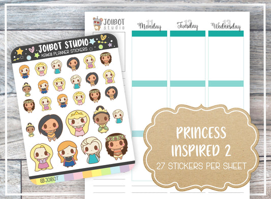 PRINCESS INSPIRED 2 - Kawaii Planner Stickers - Movie Stickers - Journal Stickers - Cute Stickers - Decorative Stickers - C0014