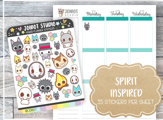 SPIRIT INSPIRED - Kawaii Planner Stickers - Movie Stickers - Journal Stickers - Cute Stickers - Decorative Stickers - C0005