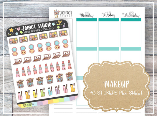 MAKEUP - Kawaii Planner Stickers - Beauty Stickers - Journal Stickers - Cute Stickers - K0133