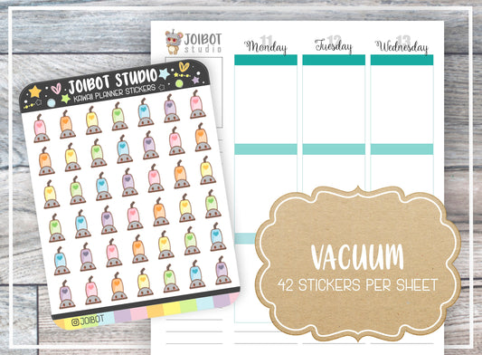 VACUUM - Kawaii Planner Stickers - Chore Stickers - Journal Stickers - Cute Stickers - Decorative Stickers - K0148