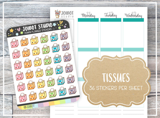 TISSUES - Kawaii Planner Stickers - Allergies Stickers - Journal Stickers - Cute Stickers - Decorative Stickers - K0059