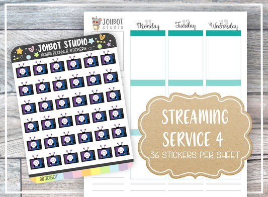 STREAMING SERVICE 4 - Kawaii Planner Stickers - TV Stickers - Journal Stickers - Cute Stickers - Decorative Stickers - K0144