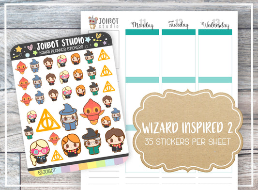 WIZARD INSPIRED 2 - Kawaii Planner Stickers - Movie Stickers - Journal Stickers - Cute Stickers - Decorative Stickers - C0017