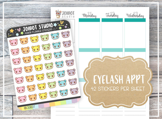EYELASH APPT - Kawaii Planner Stickers - Appointment Stickers - Journal Stickers - Cute Stickers - Decorative Stickers - K0160