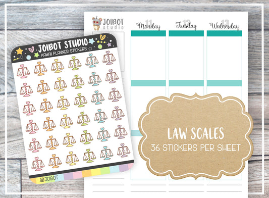 LAW SCALES - Kawaii Planner Stickers - Travel Stickers - Journal Stickers - Cute Stickers - Decorative Stickers - K0165