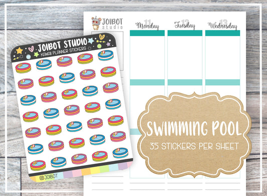SWIMMING POOL - Kawaii Planner Stickers - Summer Stickers - Journal Stickers - Cute Stickers - Decorative Stickers - K0169