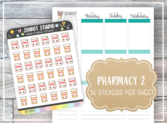 PHARMACY CHAIN 2 - Kawaii Planner Stickers - Medicine Stickers - Journal Stickers - Cute Stickers - Decorative Stickers - K0172