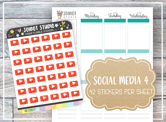 SOCIAL MEDIA 4 - Kawaii Planner Stickers - Internet Stickers - Journal Stickers - Cute Stickers - Decorative Stickers - K0175