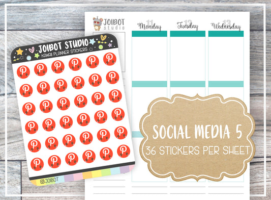 SOCIAL MEDIA 5 - Kawaii Planner Stickers - Internet Stickers - Journal Stickers - Cute Stickers - Decorative Stickers - K0177