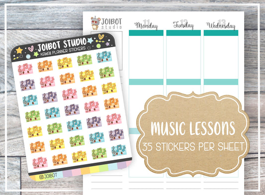 MUSIC LESSONS - Kawaii Planner Stickers - Band Practice Stickers - Journal Stickers - Cute Stickers - Decorative Stickers - K0178