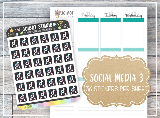 SOCIAL MEDIA 3 - Kawaii Planner Stickers - Internet Stickers - Journal Stickers - Cute Stickers - Decorative Stickers - K0176