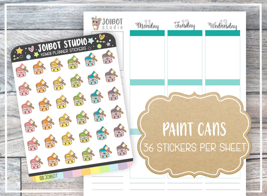 PAINT CANS - Kawaii Planner Stickers - Home Stickers - Journal Stickers - Cute Stickers - Decorative Stickers - K0180