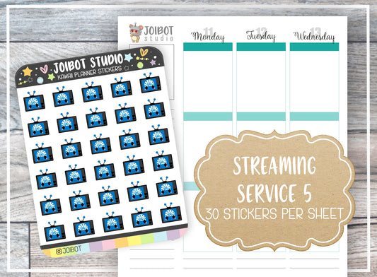 STREAMING SERVICE 5 - Kawaii Planner Stickers - TV Stickers - Journal Stickers - Cute Stickers - Decorative Stickers - K0182