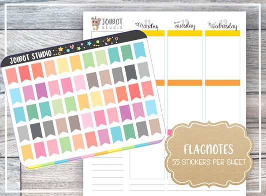 FLAGNOTES - Kawaii Planner Stickers - Functional Stickers - Journal Stickers - Cute Stickers - Decorative Stickers - F0004
