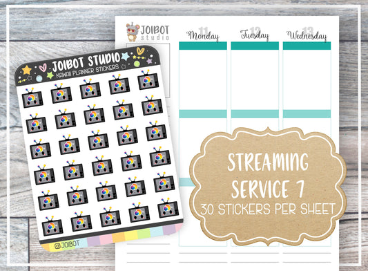 STREAMING SERVICE 7 - Kawaii Planner Stickers - TV Stickers - Journal Stickers - Cute Stickers - Decorative Stickers - K0184