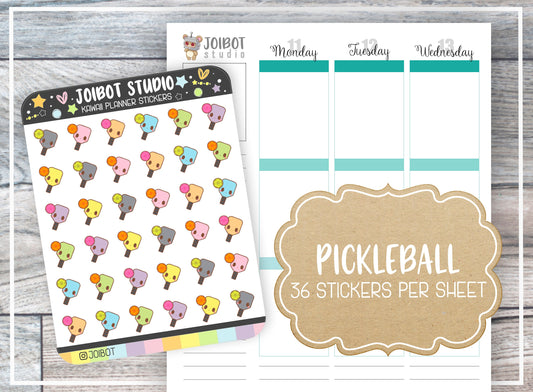 PICKLEBALL - Kawaii Planner Stickers - Pop Tennis Stickers - Journal Stickers - Cute Stickers - Decorative Stickers - K0185