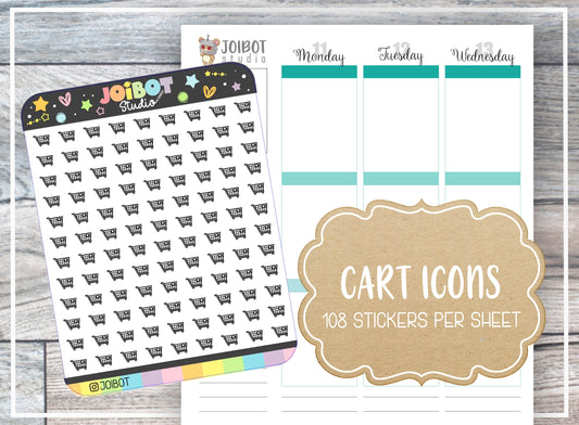 GROCERY CART ICONS - Kawaii Planner Stickers - Journal Stickers - Cute Stickers - Decorative Stickers - Calendar Stickers - IC008