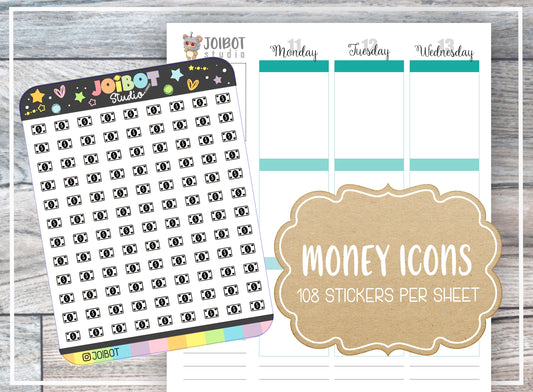 MONEY ICONS - Kawaii Planner Stickers - Payday Icons - Journal Stickers - Cute Stickers - Decorative Stickers - Calendar Stickers - IC001