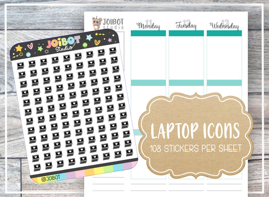 LAPTOP ICONS - Kawaii Planner Stickers - Work Icons - Journal Stickers - Cute Stickers - Decorative Stickers - Calendar Stickers - IC005